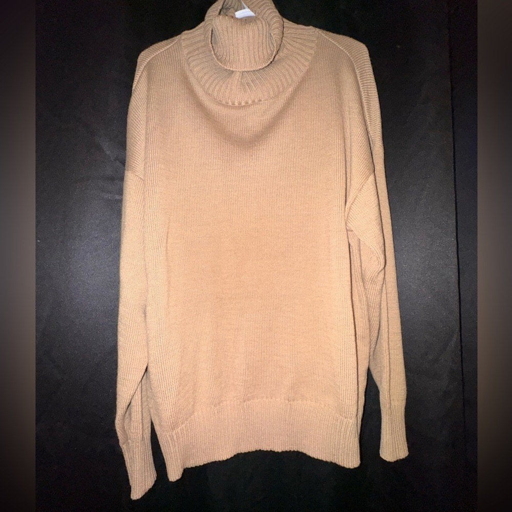PrettyLittleThing Tan Cowl Neck Sweater
